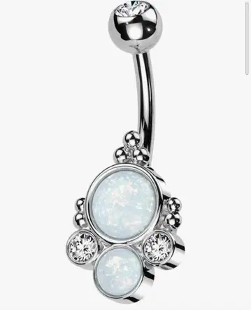 실버 바디피 펄풍 배꼽 귀걸이 귓대 써지컬 스테인리스