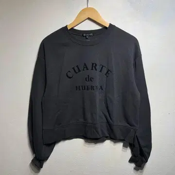 AQUAHISTORY 맨투맨 M 블랙 크롭 기장