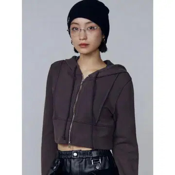 EMODA 숏 레이어드 후디 후드티 맨투맨 브라운