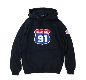[ 새상품급 ] XLARGE 엑스라지 91 후드티 L 블랙