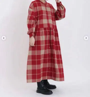 sm2 패턴 모듬 밴드 카라 원피스 체크