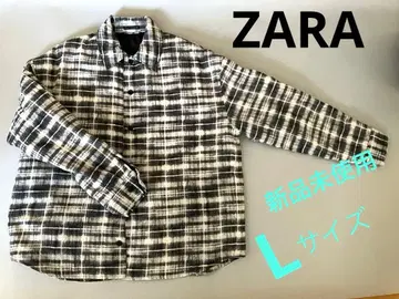 [미사용 새상품] ZARA 퀼트 가공 체크 무늬 셔츠 자켓