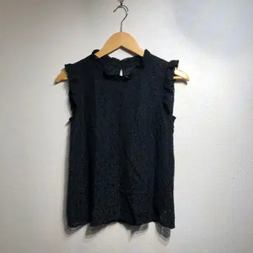 MISCH MASCH 블랙 레이스 슬리브리스 셔츠 새상품급