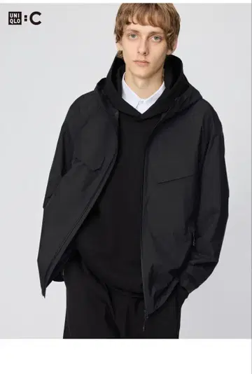 미사용 새상품 택 포함 유니클로 C 블록 테크 후드티