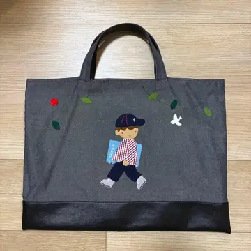 패밀리아 데님 백 블랙 남아 패턴 familiar