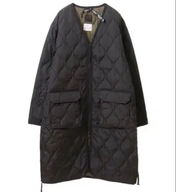 TAION/타이온 밀리터리 V넥 롱 다운 코트 M 택 포함 새상품 블랙