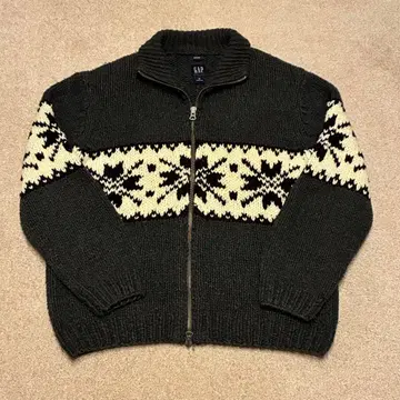 00s GAP 핸드 니트 카우친 스웨터 집업 스웨터 XL