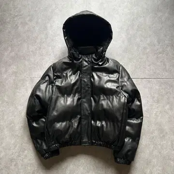 archive grunge food down jacket black