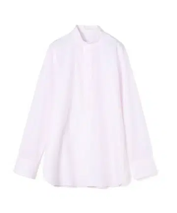 코튼 트윌 스탠드 카라 셔츠