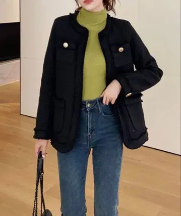 ANOTHER S 트위드 자켓 블랙