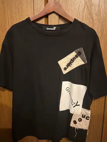 그라운드 Y 패치워크 T셔츠 블랙