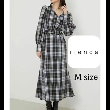 [새상품급] rienda 리엔다 체크 롱 원피스 머메이드 A라인