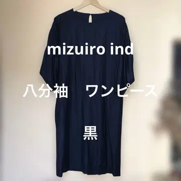 mizuiro ind 울 혼방 원피스 블랙 팔부 소매