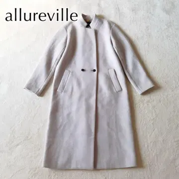 새상품급 알아바일 숏 비버 스트레이트 코트 더블 울