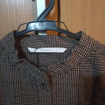 HEAVENLY 체크 무늬 긴팔 셔츠