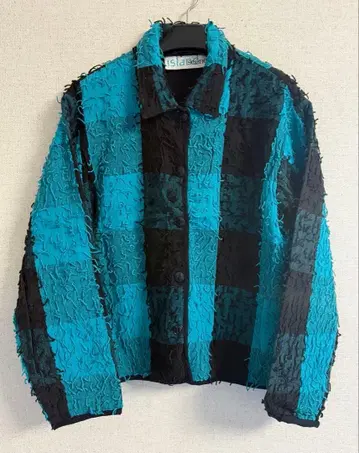 90s 빈티지 블록 체크 셔츠 자켓 인도산