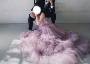 한국 핑크 웨딩 드레스