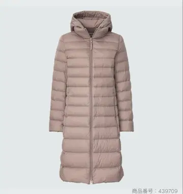 유니클로 울트라 라이트 다운 후디드 코트 L 베이지