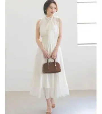 snidel 백리본 쉬폰 원피스