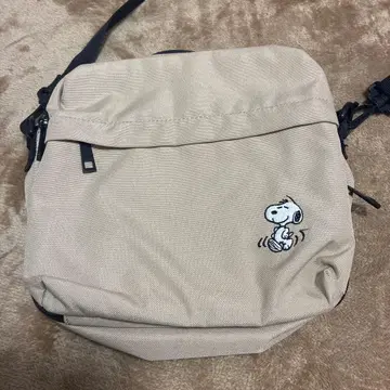 스누피 자수 숄더백 베이지