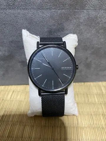 SKAGEN 블랙 메쉬 손목시계
