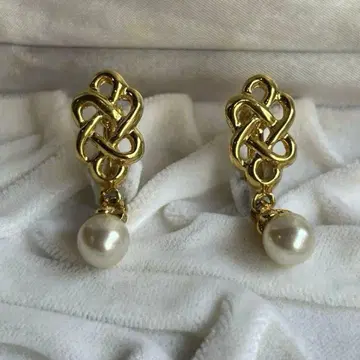 프랑스 빈티지풍 펄 x 골드 매듭 귀찌