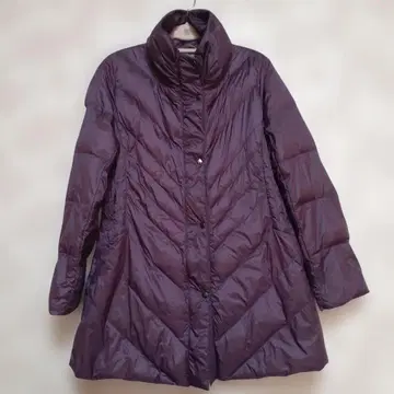 퍼플 다운 자켓 스탠드 카라