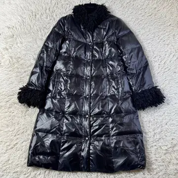 레리안 롱 다운 자켓 코트 퍼 블랙