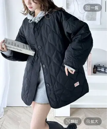 classicalELF Java 콜라보 노카라 퀼팅 코트