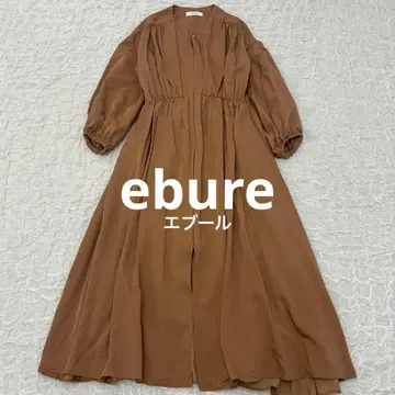 새상품급 ebure 브라운 롱 원피스 브라운 미실루엣 브라운 에부르