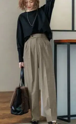 [23구] [ONWARD] 스트레치 체크 와이드 팬츠