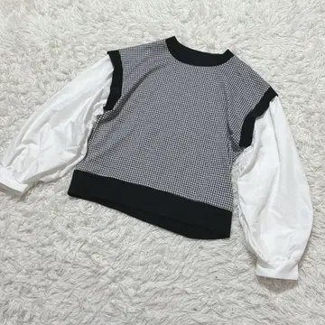 [ c6577 ] Lax Dan Tia 셔츠 긴팔 도킹 블랙 화이트