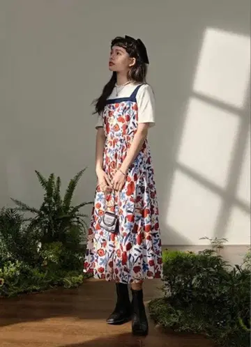 [ 새상품 ] KUOSE 플라워 프린트 맥시 드레스