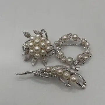 진주 브로치 3종 세트 여성용 액세서리