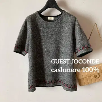 게스트 조콘다*고급 부드러운 캐시미어 100% 비즈 장식 크루넥 니트