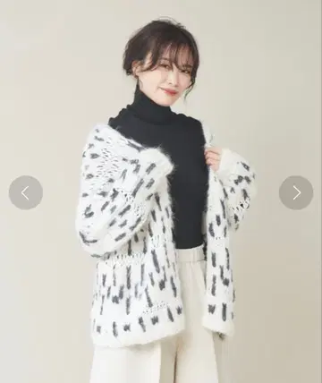 qualite 노르딕 자카드 니트 가디건