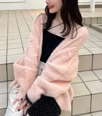 hinari 샤기 니트 가디건