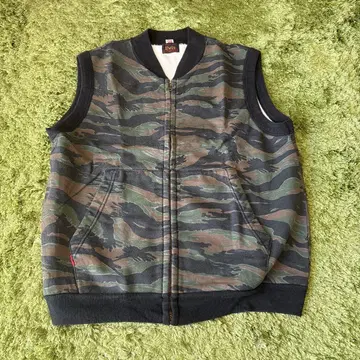EVISU 카모플라쥬 코튼 베스트 프론트 지퍼