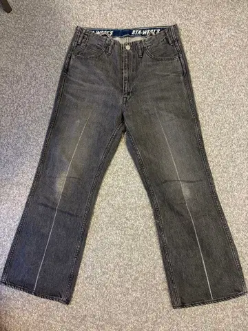 STA-WEST'S 다크 그레이 와이드 레그 데님 30