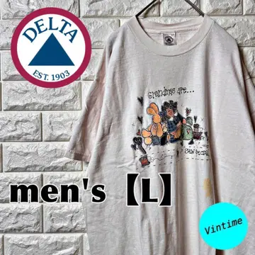 AH144 [DELTA] 프린트 셔츠 [남성용 L] 화이트