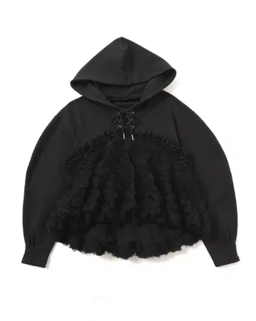 POPPY 아사기니뇨 후드티 TULLE DOCKING HOODIE