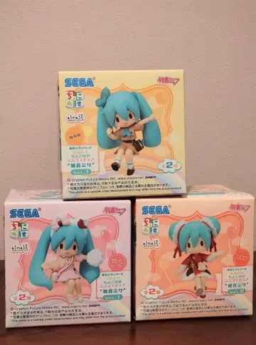후와푸치 쵸코노세 하츠네 미쿠 미니 피규어 3개 세트