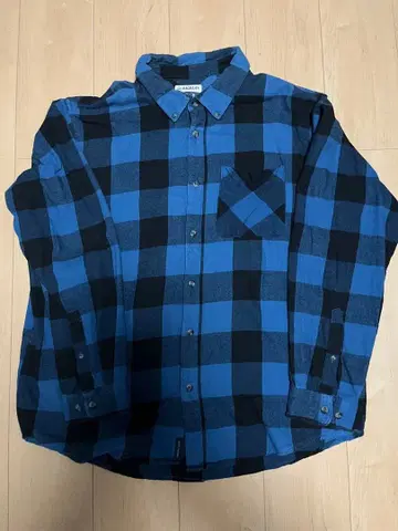 MAGELLAN 클래식 핏 긴팔 셔츠 XL 파랑 블랙 체크