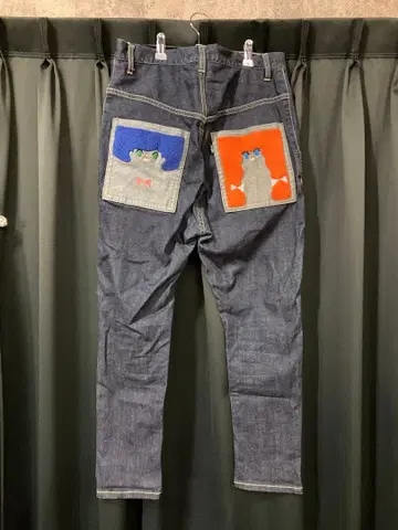 자수 데님 팬츠