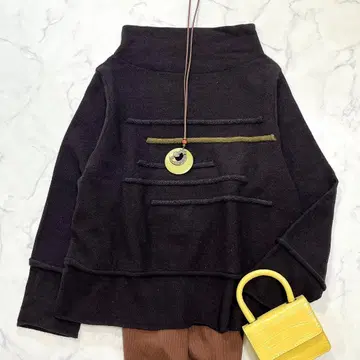 새상품급 지우 센소유니코 변형 풀오버 상의 울 40