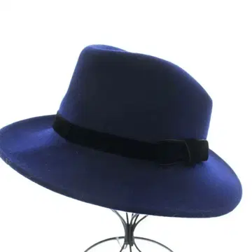 카시라 CA4LA 중절모 모자 리본 울 네이비