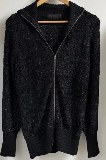 SPLASH FAST 블랙 라메 믹스 집업 스웨터 택 포함 미사용 새상품