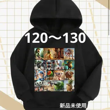 [ 새상품 ] 이탈리아 레인 로트 속기모 후드티 120~130 블랙 긴팔