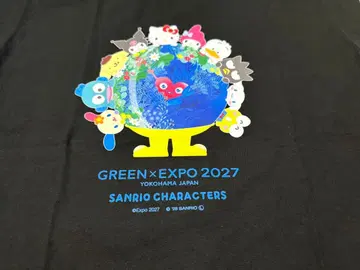 산리오 뚱크뚱크 요코하마 꽃박람회 2027 티셔츠 블랙 M 사이즈