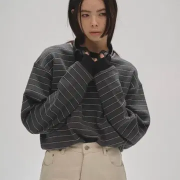 todayful 보더 롱 티셔츠 새상품 그레이